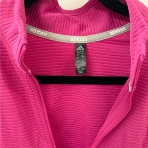 adidas Hot Pink Ribbed Full- Zip Jacket